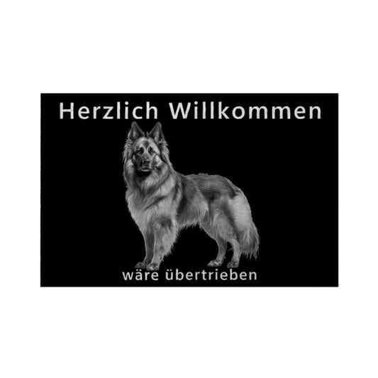 Fußmatte "Tervueren - Übertrieben..." Weiß – hunde-shirt.de