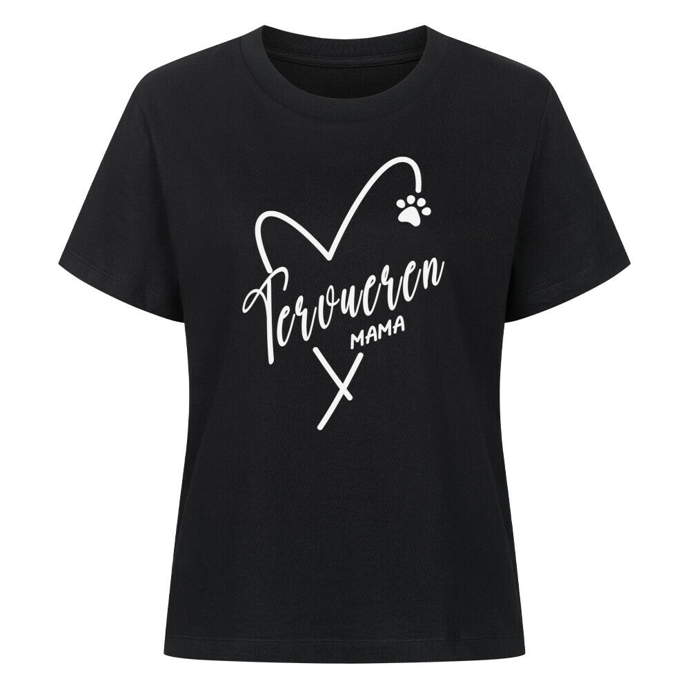 Premium Damen-Shirt "Tervueren - Mama" Schwarz – hunde-shirt.de