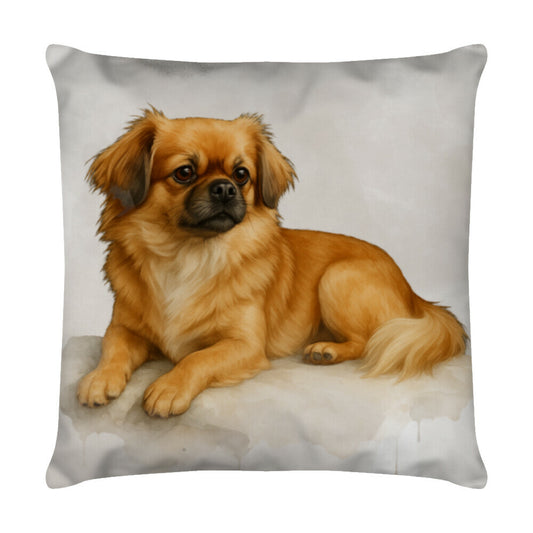 Kissen "Tibet Spaniel - Relax" Weiß – hunde-shirt.de