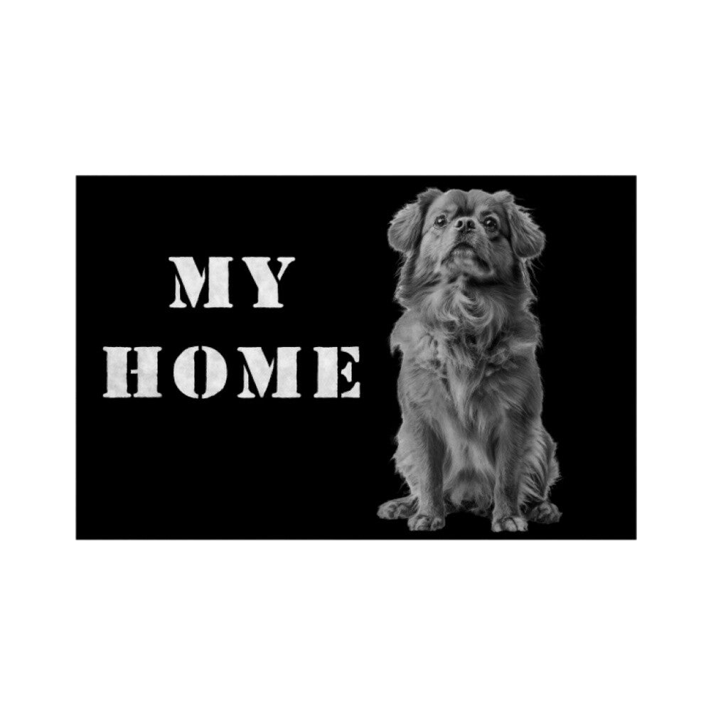 Fußmatte "Tibet Spaniel - MY HOME" Weiß – hunde-shirt.de