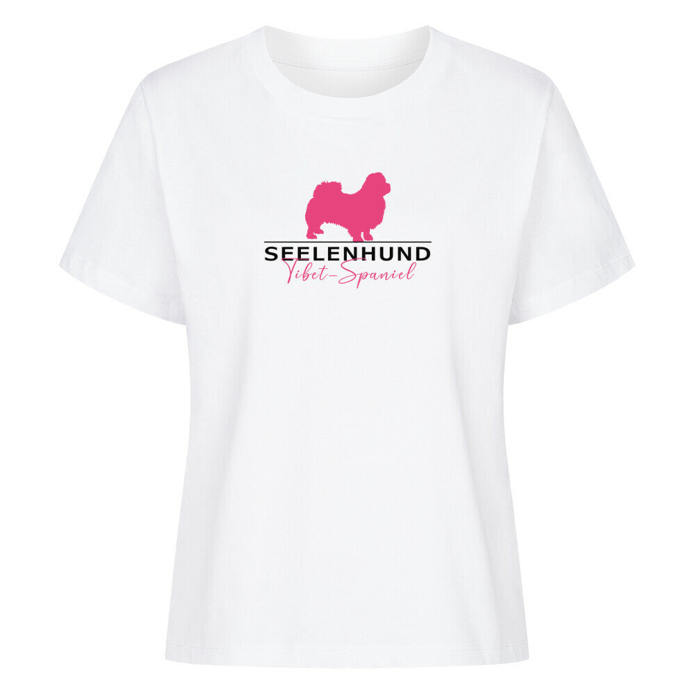Premium Damen-Shirt "Tibet Spaniel - Seelenhund" Weiß – hunde-shirt.de