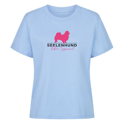 Premium Damen-Shirt "Tibet Spaniel - Seelenhund" Sky Blue – hunde-shirt.de