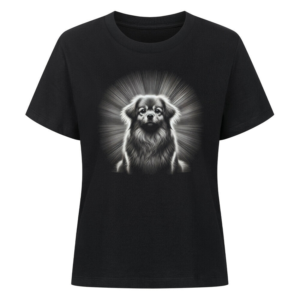 Premium Damen-Shirt "Tibet Spaniel - Shine" Schwarz – hunde-shirt.de