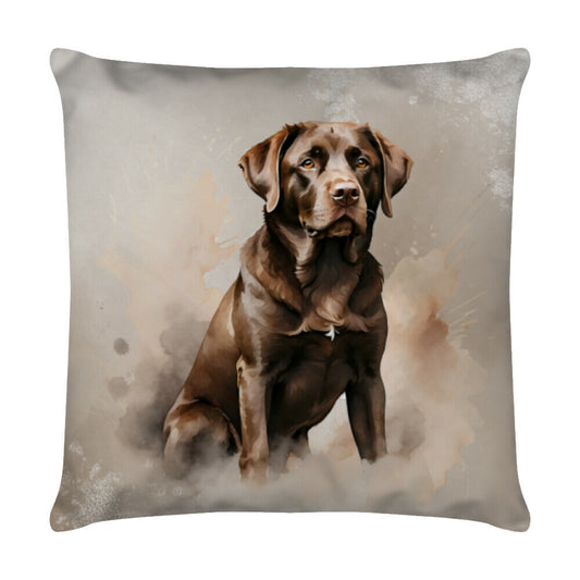 Kissen "Labrador braun - Stille" Weiß – hunde-shirt.de