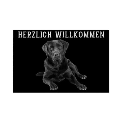 Fußmatte "Labrador - HERZLICH WILLKOMMEN" Weiß – hunde-shirt.de