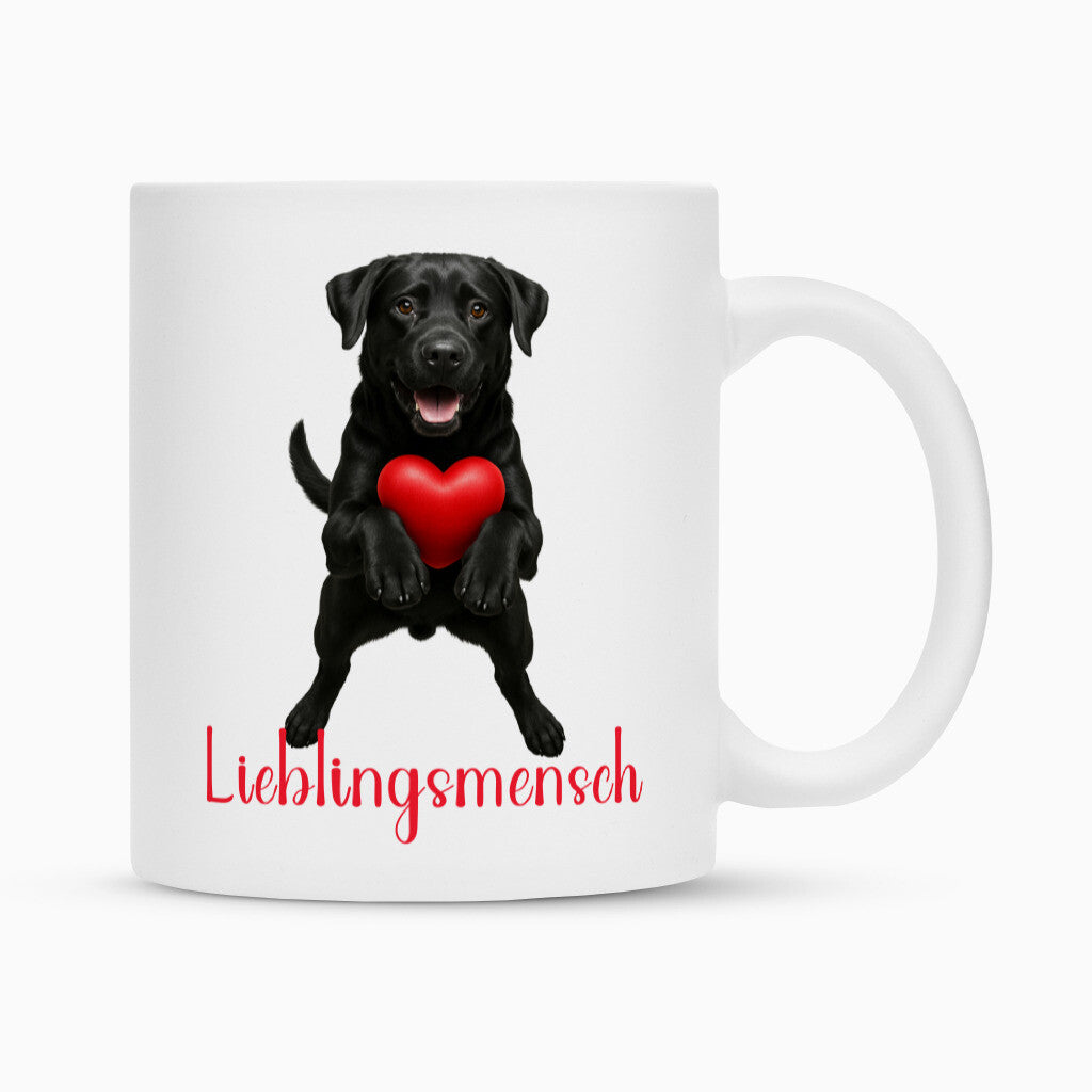 Tasse "Labrador schwarz - Lieblingsmensch" Weiß – hunde-shirt.de