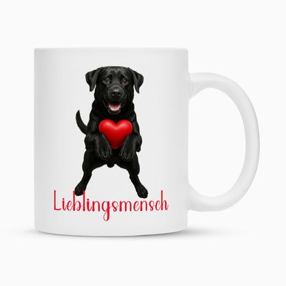 Tasse "Labrador schwarz - Lieblingsmensch" Weiß – hunde-shirt.de