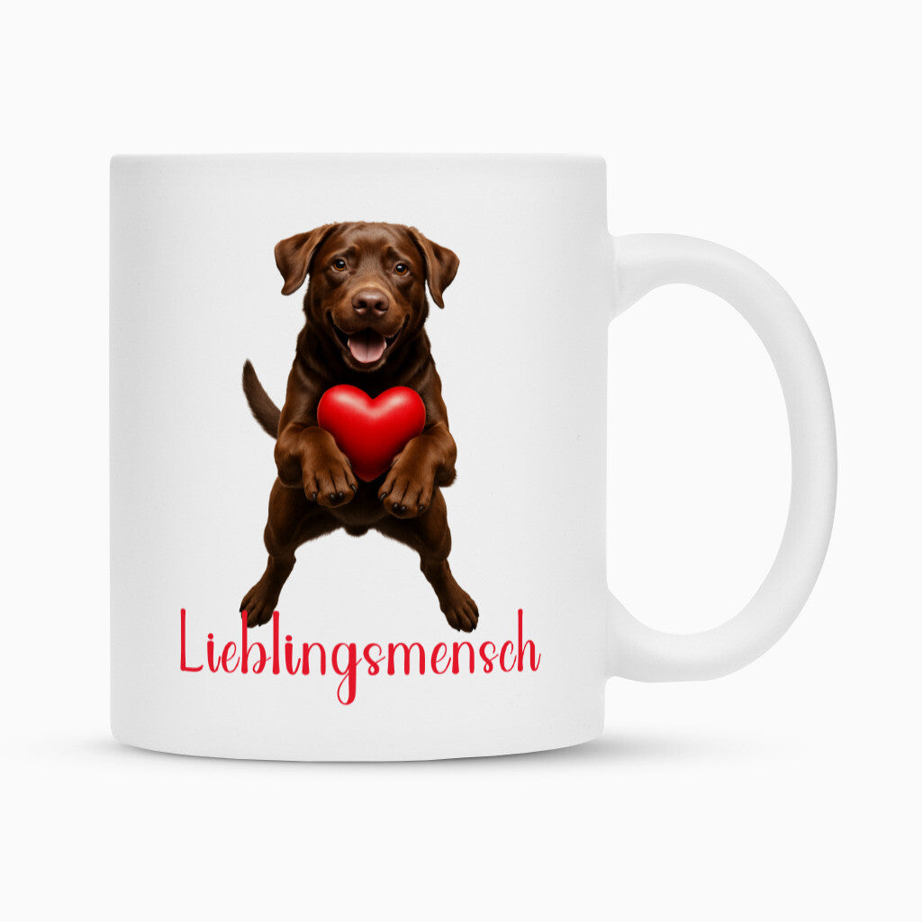 Tasse "Labrador braun - Lieblingsmensch" Weiß – hunde-shirt.de