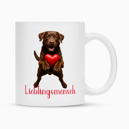 Tasse "Labrador braun - Lieblingsmensch" Weiß – hunde-shirt.de