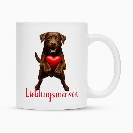 Tasse "Labrador braun - Lieblingsmensch" Weiß – hunde-shirt.de