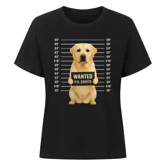 Premium Damen-Shirt "Labrador - WANTED" Schwarz – hunde-shirt.de