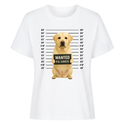 Premium Damen-Shirt "Labrador - WANTED" Weiß – hunde-shirt.de