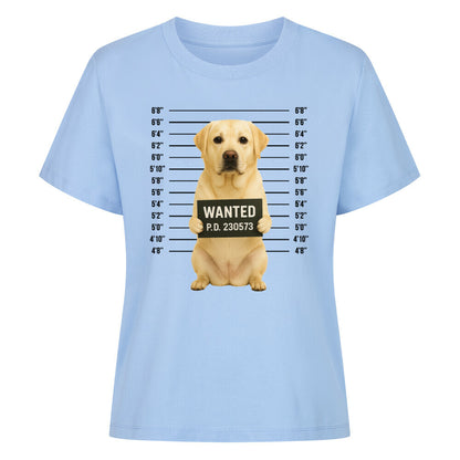 Premium Damen-Shirt "Labrador - WANTED" Sky Blue – hunde-shirt.de