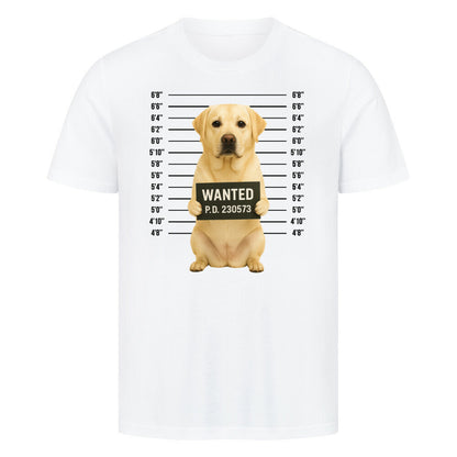 Premium T-Shirt "Labrador - WANTED" Weiß – hunde-shirt.de