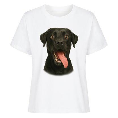 Premium Damen-Shirt "Labrador schwarz - Crazy" Weiß – hunde-shirt.de