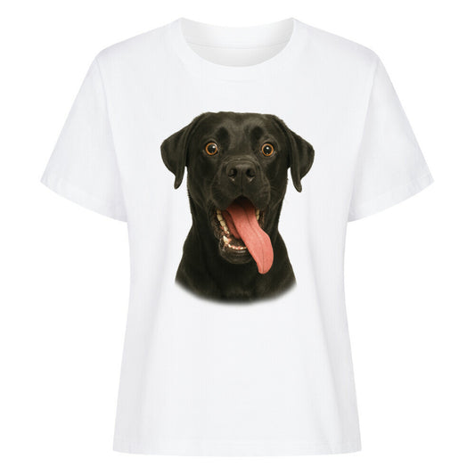 Premium Damen-Shirt "Labrador schwarz - Crazy" Weiß – hunde-shirt.de