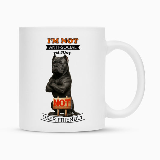Tasse "Cane Corso - Anti-Social" Weiß – hunde-shirt.de