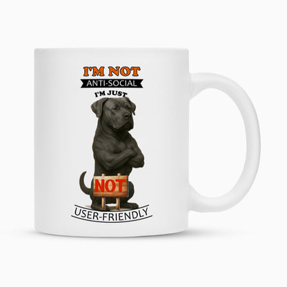 Tasse "Cane Corso - Anti-Social II" Weiß – hunde-shirt.de