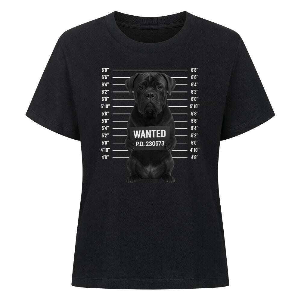 Premium Damen-Shirt "Cane Corso - WANTED" Schwarz – hunde-shirt.de