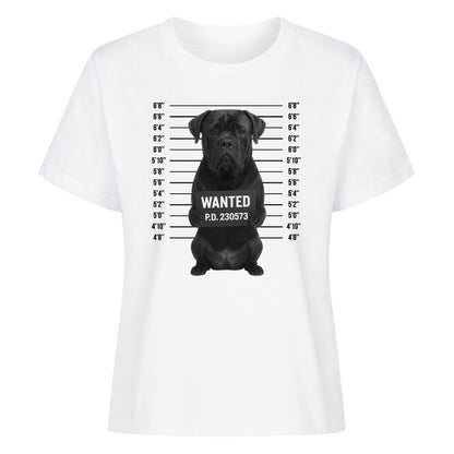 Premium Damen-Shirt "Cane Corso - WANTED" Weiß – hunde-shirt.de