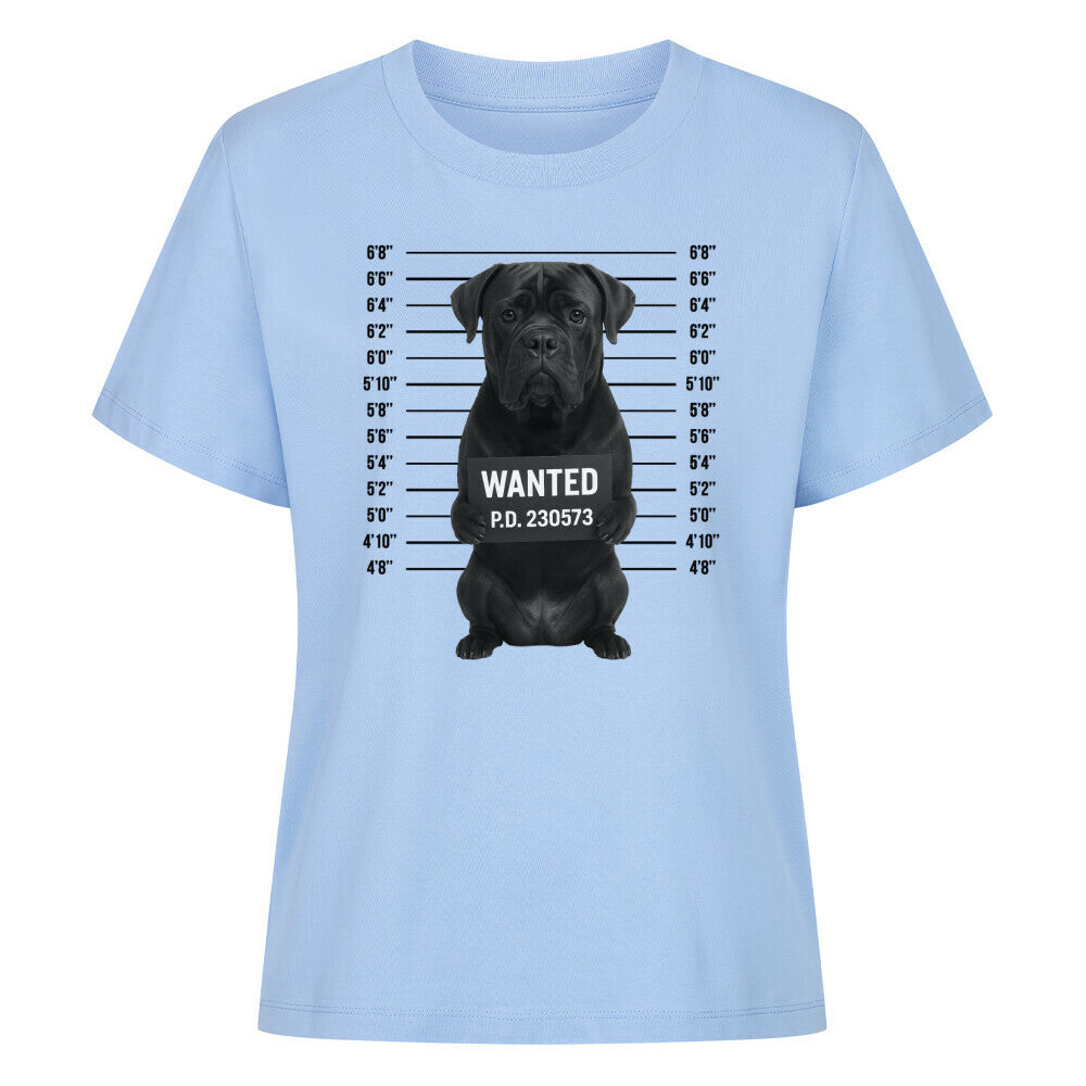 Premium Damen-Shirt "Cane Corso - WANTED" Sky Blue – hunde-shirt.de