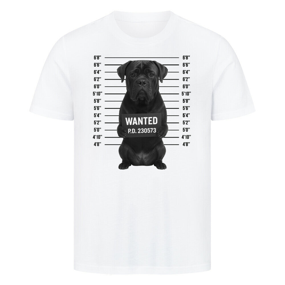 Premium T-Shirt "Cane Corso - WANTED" Weiß – hunde-shirt.de