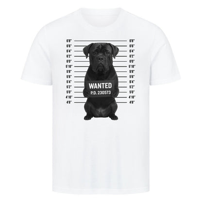 Premium T-Shirt "Cane Corso - WANTED" Weiß – hunde-shirt.de