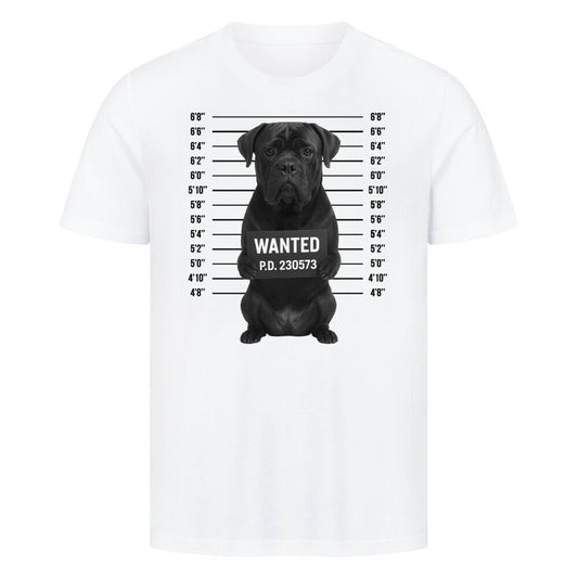 Premium T-Shirt "Cane Corso - WANTED" Weiß – hunde-shirt.de