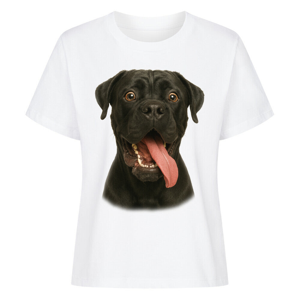 Premium Damen-Shirt "Cane Corso - Crazy" Weiß – hunde-shirt.de