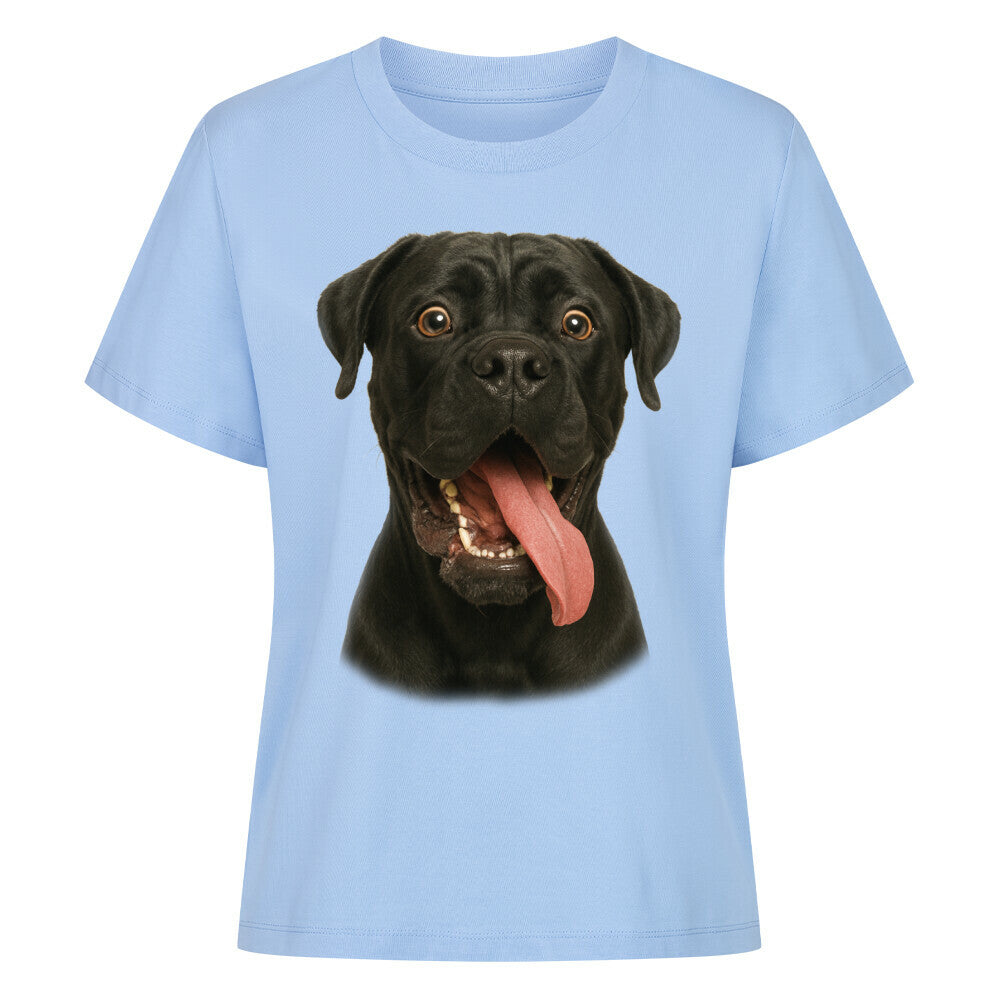 Premium Damen-Shirt "Cane Corso - Crazy" Sky Blue – hunde-shirt.de