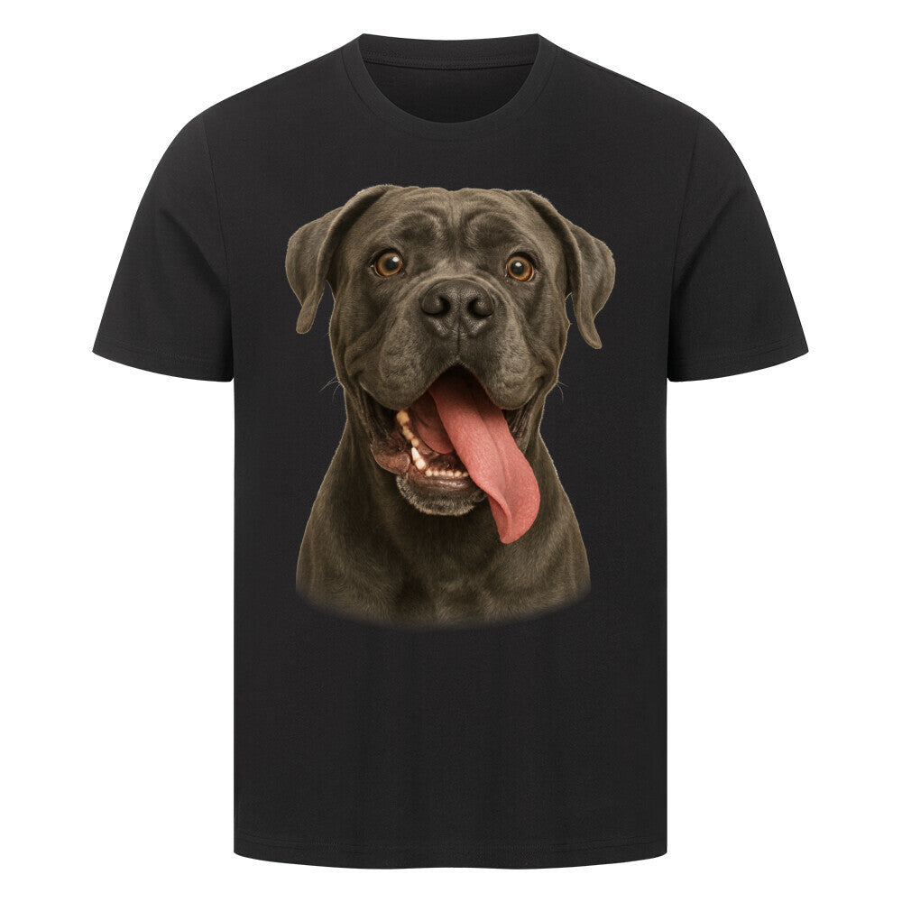 Premium T-Shirt "Cane Corso grau - Crazy" Schwarz – hunde-shirt.de