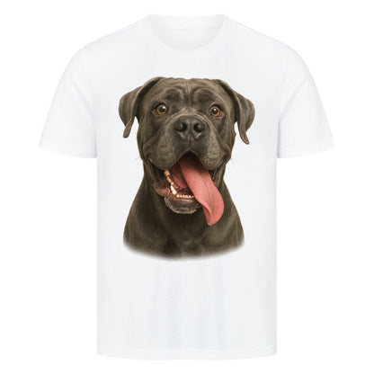 Premium T-Shirt "Cane Corso grau - Crazy" Weiß – hunde-shirt.de