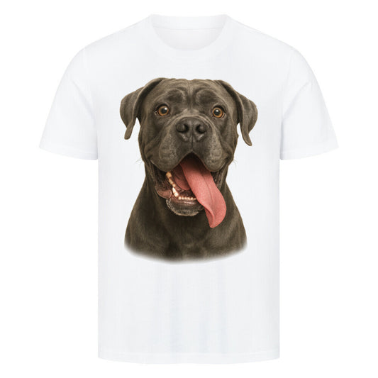 Premium T-Shirt "Cane Corso grau - Crazy" Weiß – hunde-shirt.de