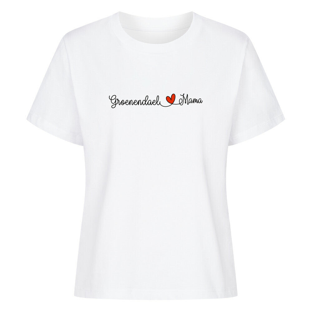Premium Damen-Shirt "Groenendael - Mama" Weiß – hunde-shirt.de