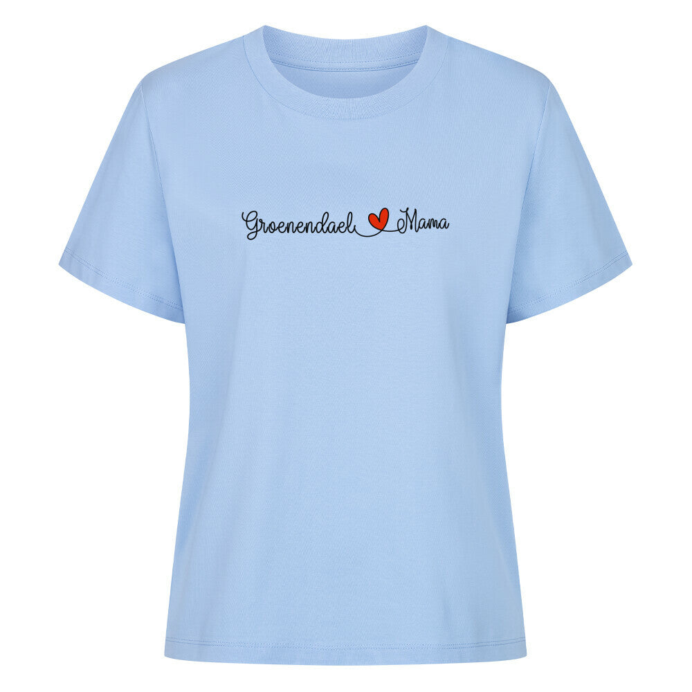 Premium Damen-Shirt "Groenendael - Mama" Sky Blue – hunde-shirt.de