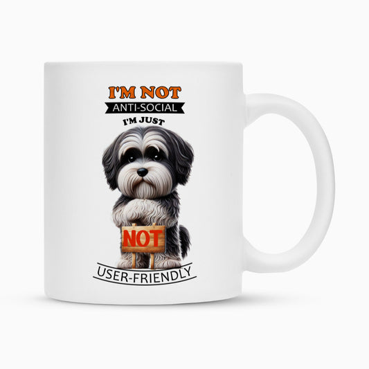 Tasse "Tibet Terrier - Anti-Social" Weiß – hunde-shirt.de