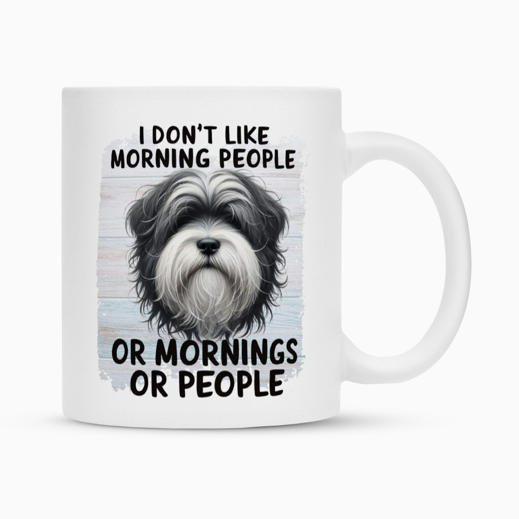 Tasse "Tibet Terrier - Morning People" Weiß – hunde-shirt.de