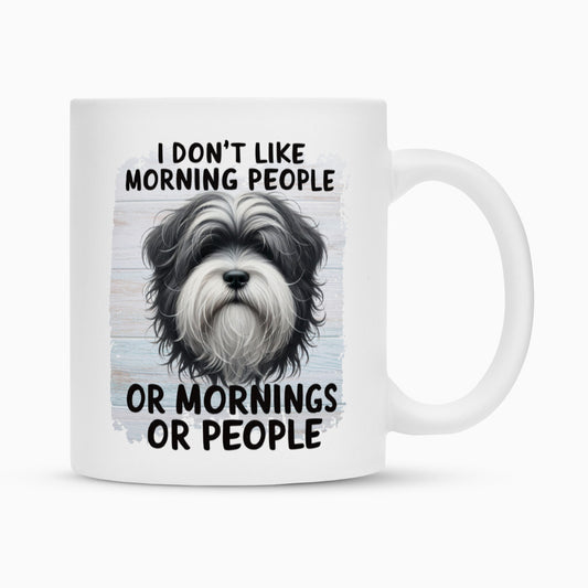 Tasse "Tibet Terrier - Morning People" Weiß – hunde-shirt.de