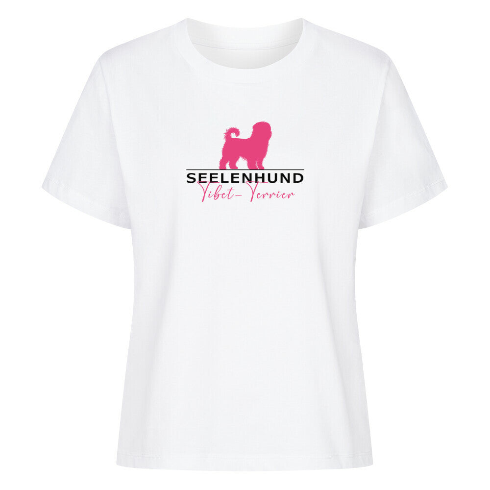 Premium Damen-Shirt "Tibet Terrier - Seelenhund" Weiß – hunde-shirt.de