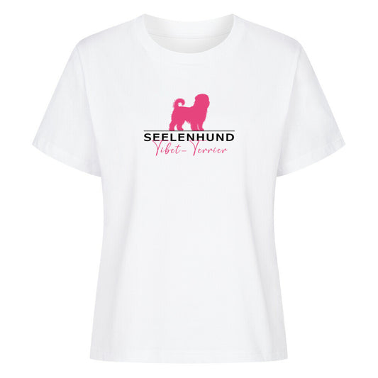 Premium Damen-Shirt "Tibet Terrier - Seelenhund" Weiß – hunde-shirt.de