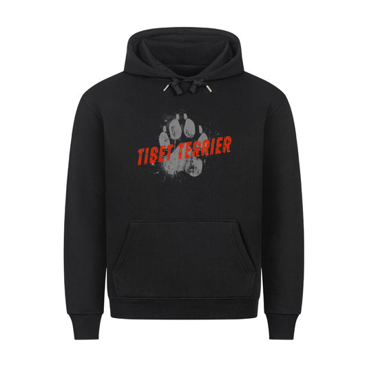 Premium Hoodie "Tibet Terrier - PAW" Schwarz – hunde-shirt.de