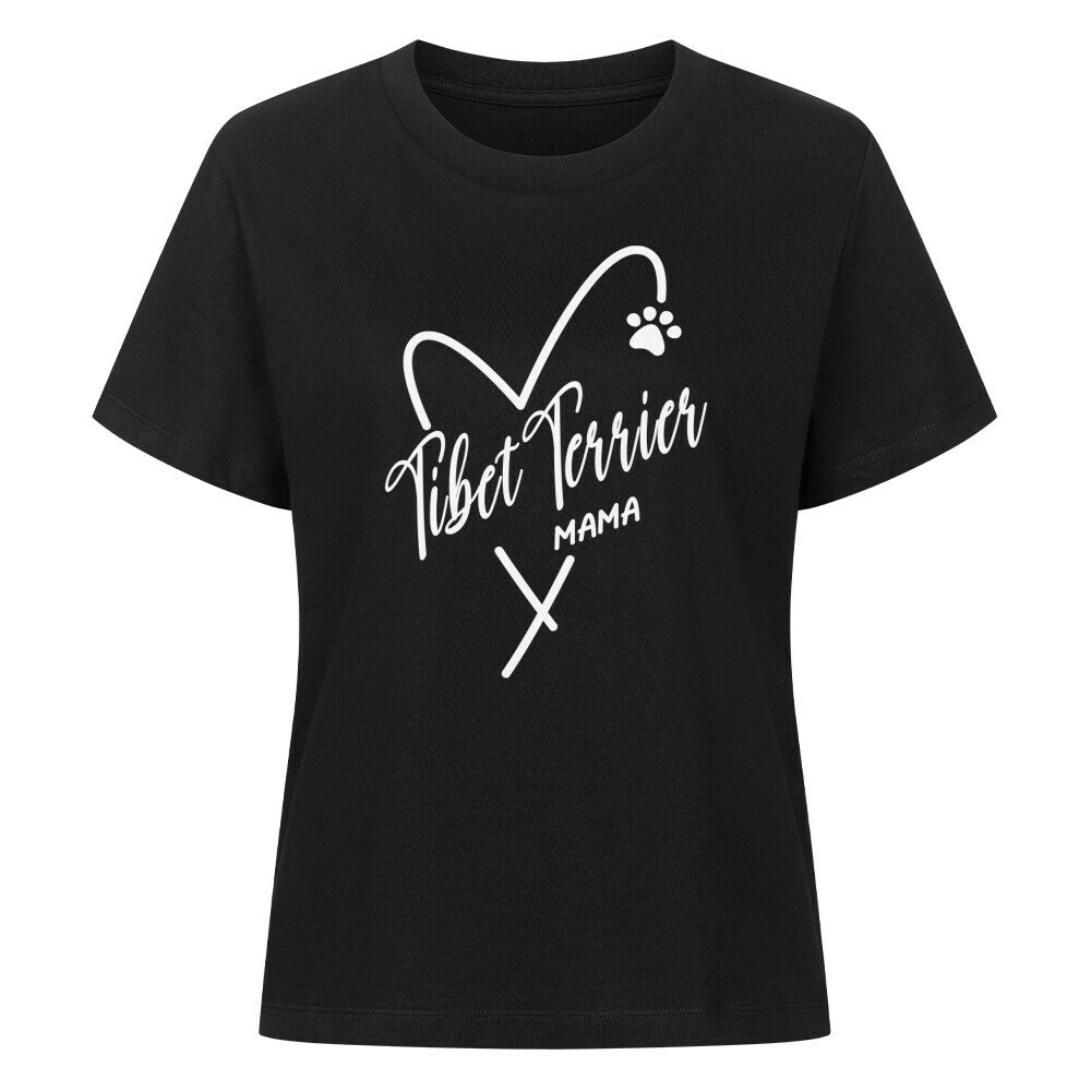 Premium Damen-Shirt "Tibet Terrier - Mama" Schwarz – hunde-shirt.de