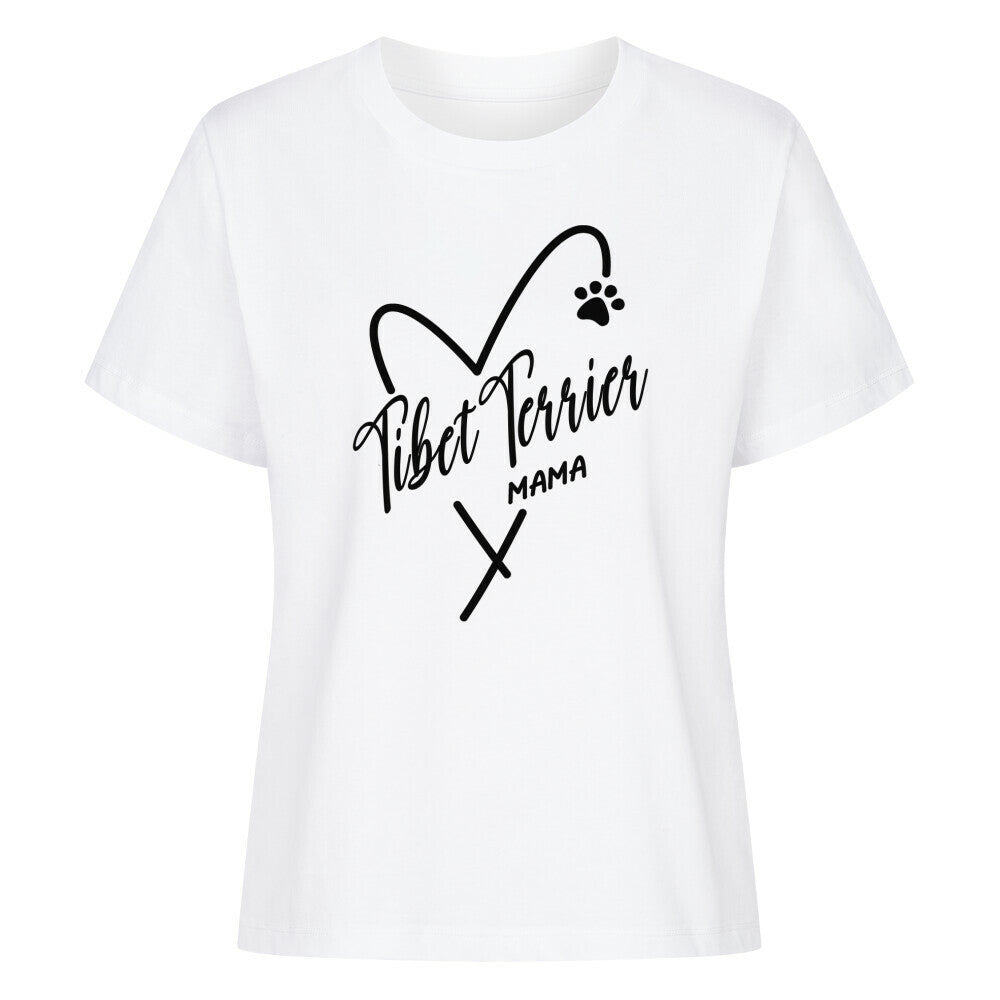 Premium Damen-Shirt "Tibet Terrier - Mama" Weiß – hunde-shirt.de