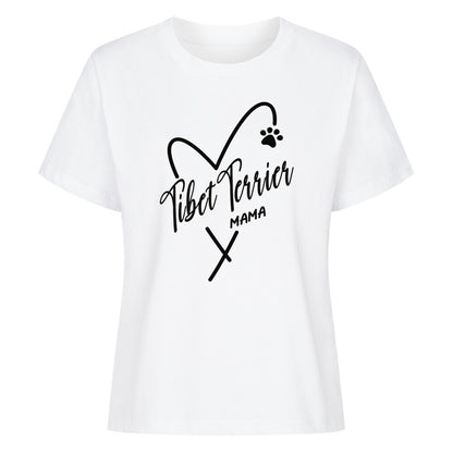 Premium Damen-Shirt "Tibet Terrier - Mama" Weiß – hunde-shirt.de