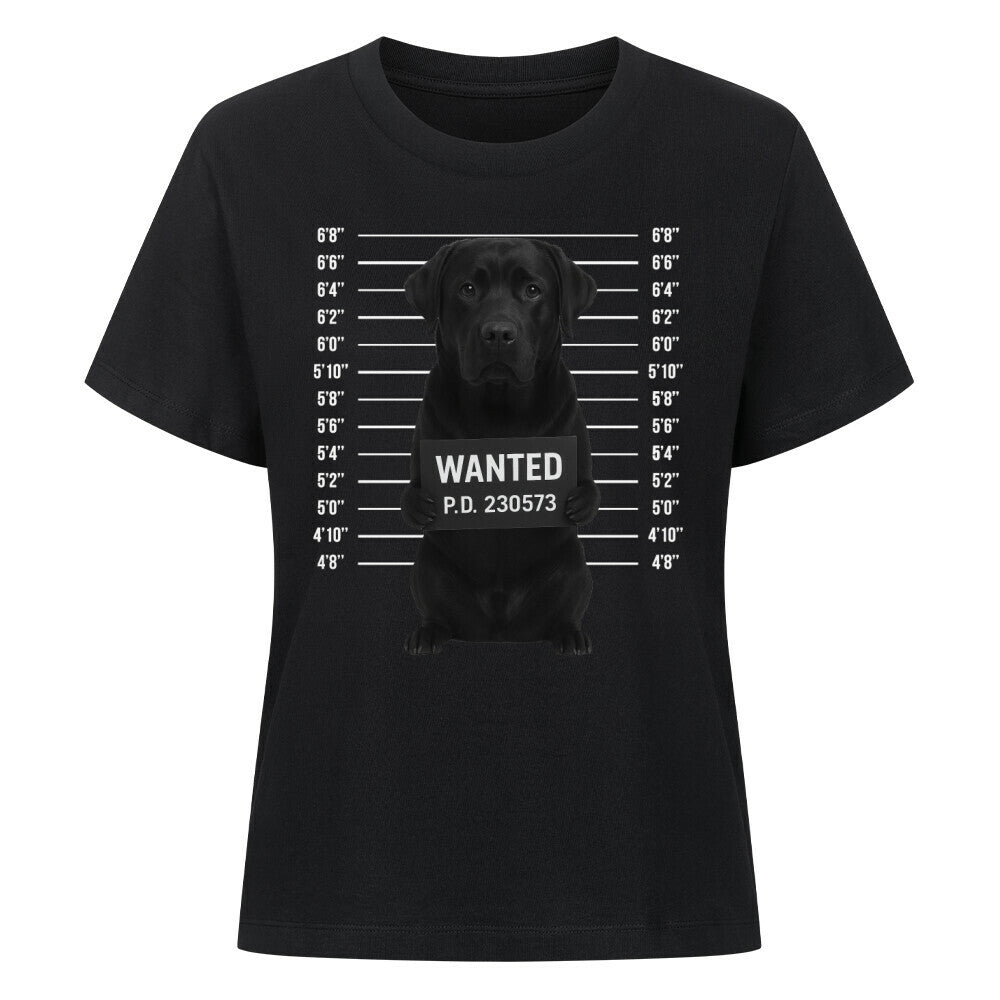 Premium Damen-Shirt "Labrador - WANTED" Schwarz – hunde-shirt.de