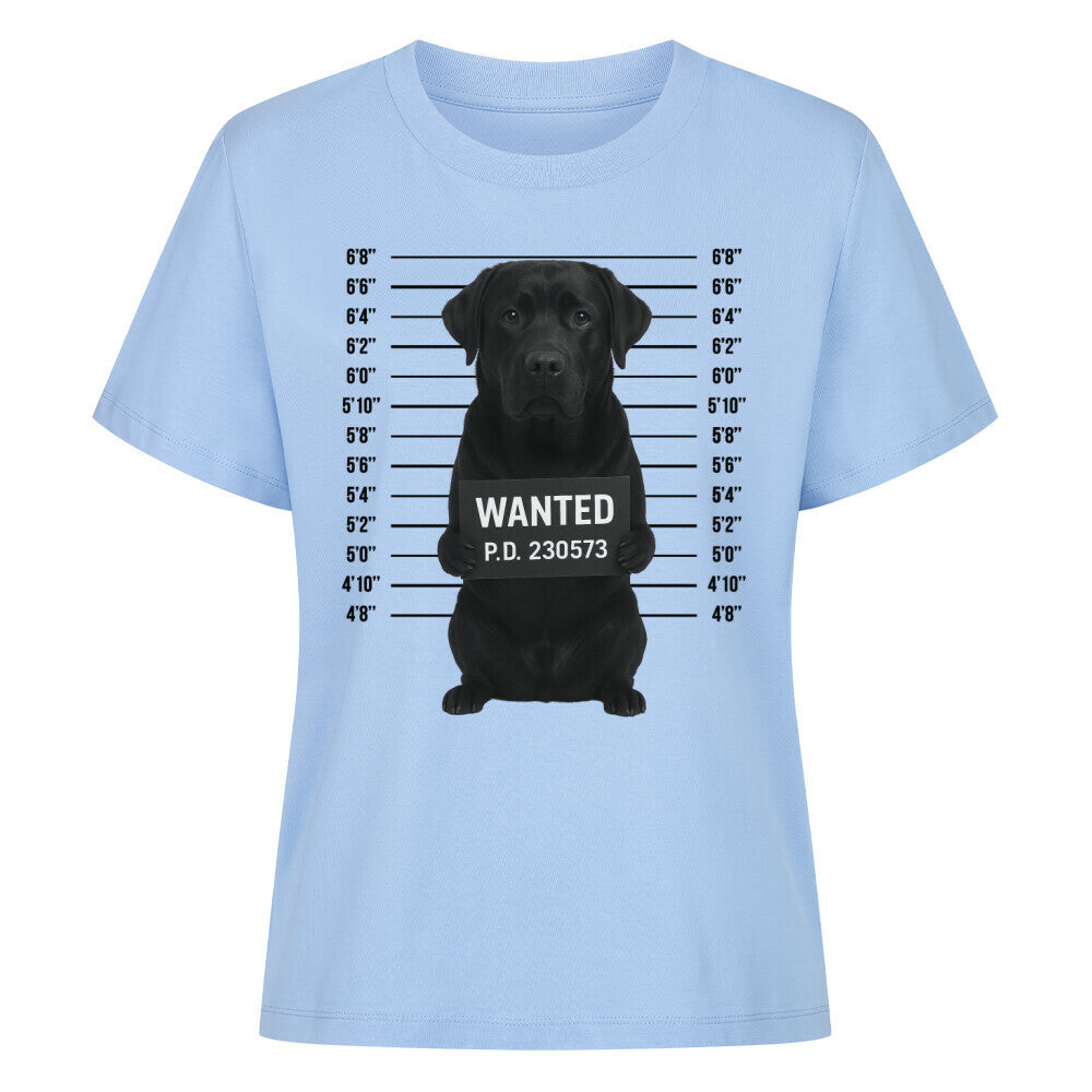 Premium Damen-Shirt "Labrador - WANTED" Sky Blue – hunde-shirt.de