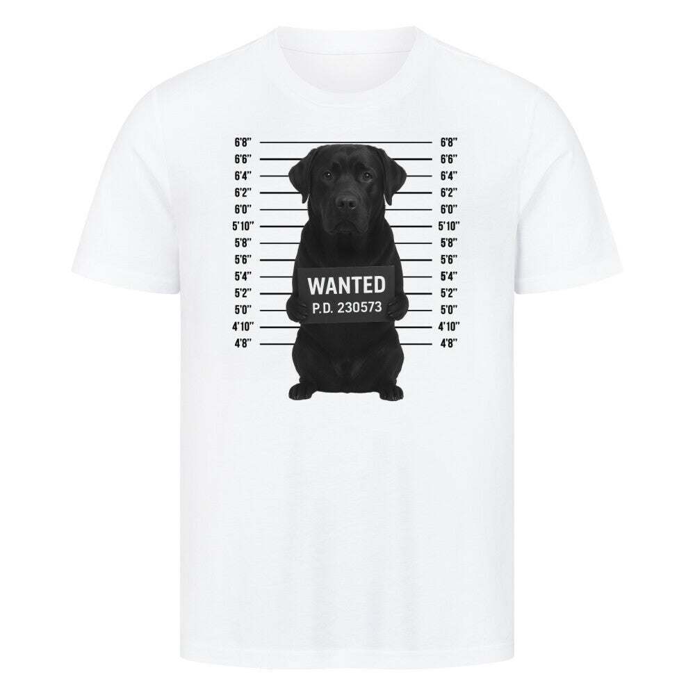 Premium T-Shirt "Labrador - WANTED" Weiß – hunde-shirt.de