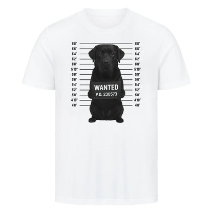 Premium T-Shirt "Labrador - WANTED" Weiß – hunde-shirt.de