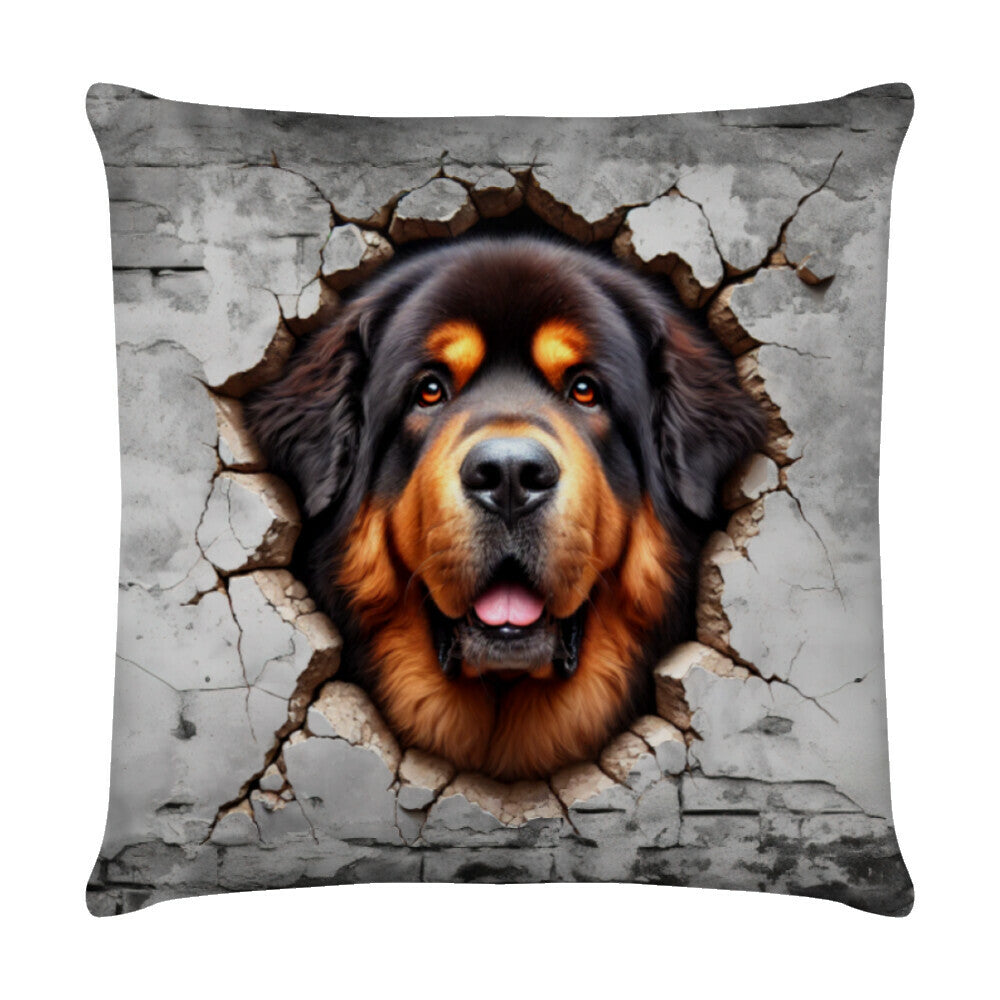 Kissen "Tibetmastiff - Look" Weiß – hunde-shirt.de