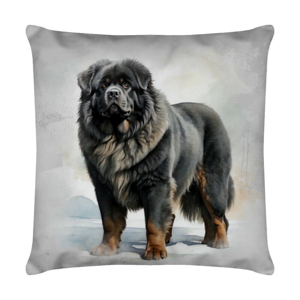 Kissen "Tibetmastiff - Aufpassen!" Weiß – hunde-shirt.de